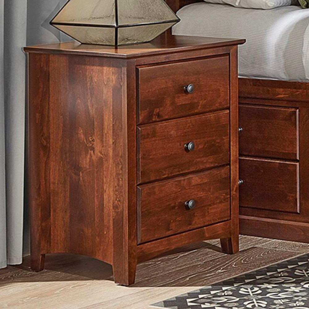 Archbold Furniture Shaker Bedroom Night Stand with 3 Drawers Belfort